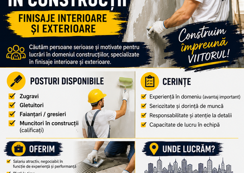 Angajam Finisori Interior/Exteriori